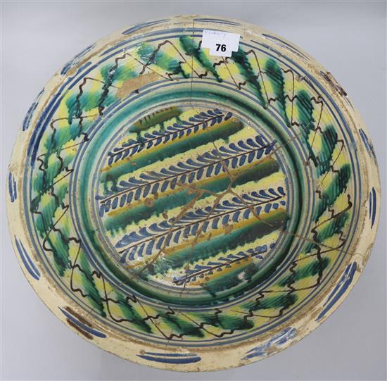 An 18th century Spanish Faience dish (a.f.)